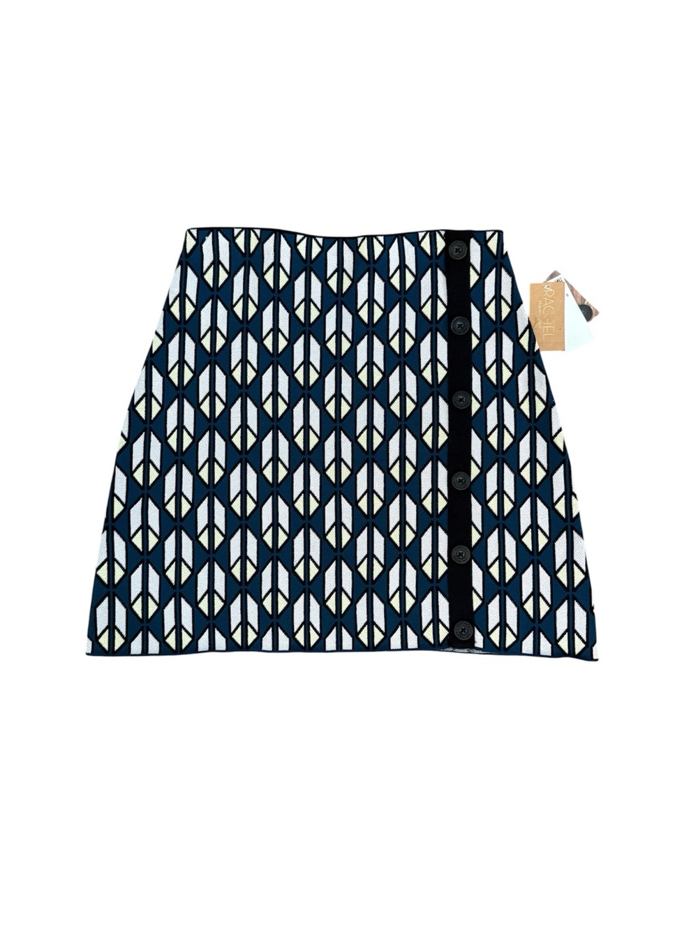 NWT Rachel Roy Geometric Knit Button-Trim Skirt (Size M)